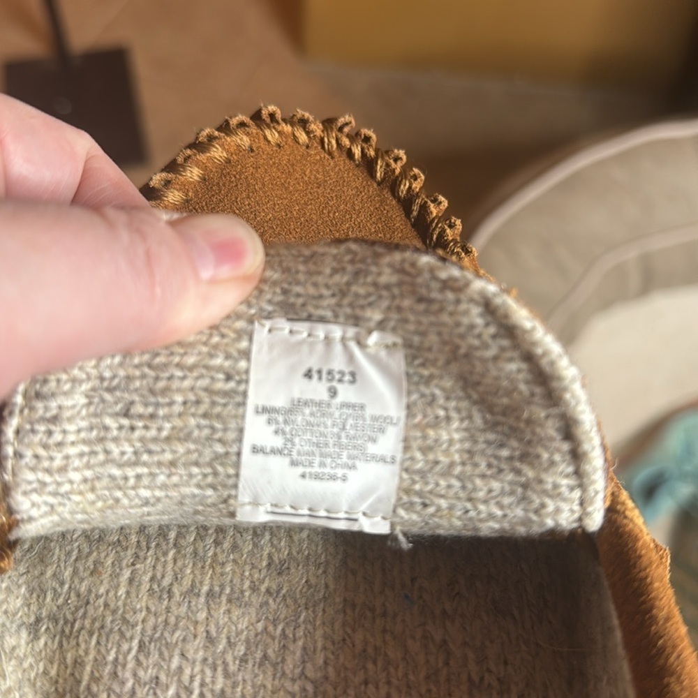 Minnetonka Mens Brown Suede Wool Lined Slipper Moccasins Size 9 - Picture 10 of 11